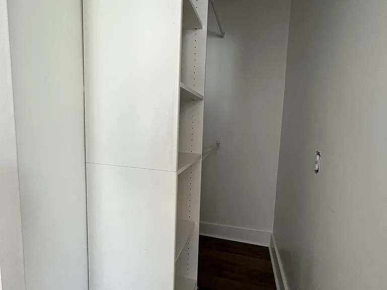 Walk-in closet with shelves