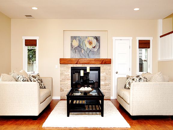 Cozy living room fireplace