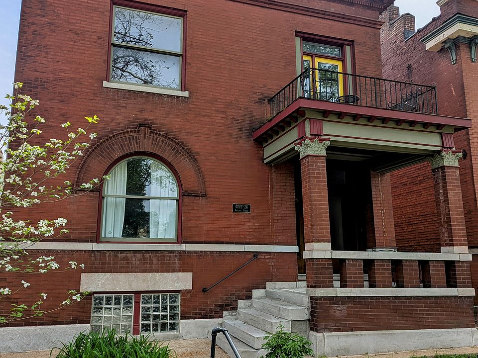 Front of house facing Tower Grove Park. The available apartment is door on right with stairs to the second floor. Veranda over the porch is accessed via the front bedroom/office.