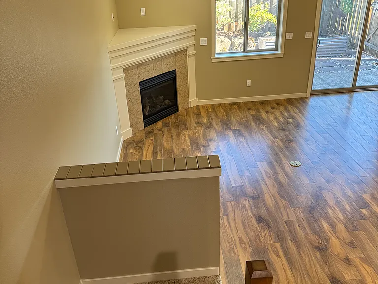 view of family room from stairs