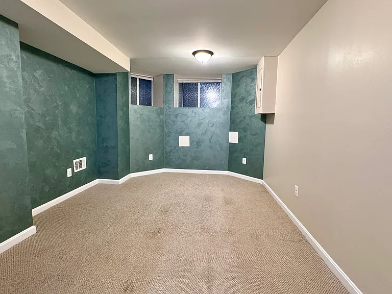 Living room facing front of building