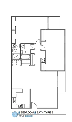 Floor plan 2 Bed 2 Bath