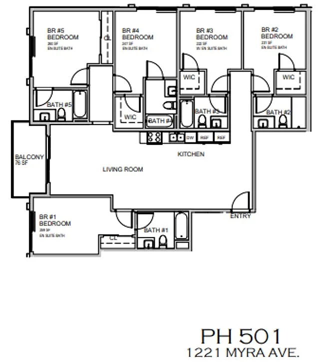 Floor plan Grand Suite 5 Bedroom