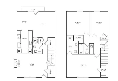Floor plan Pin Oak Townhome (1477 SF)