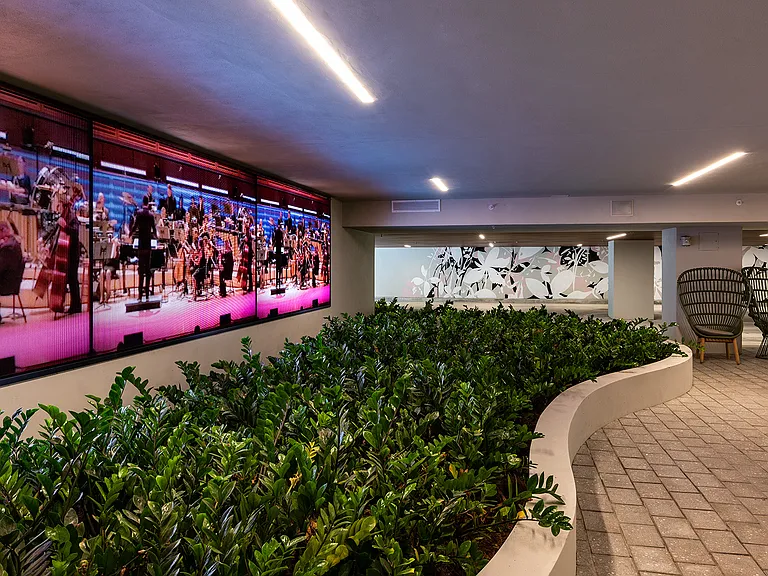 Your valet and ride share waiting area is a work of art.