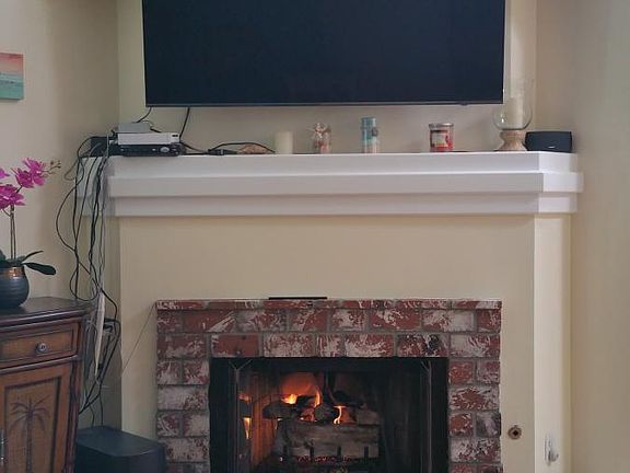 Gas fireplace and big screen tv
