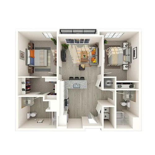 Floor plan 2 Bed/2 Bath