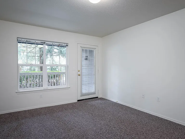 Village at Main Street | 2x2 Bedroom Two with Wall to Wall Carpeting and Light Filled Window