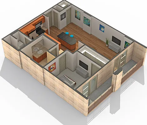 1 BR x 1 BA - E Floorplan 1 BR x 1 BA - E Floorplan
