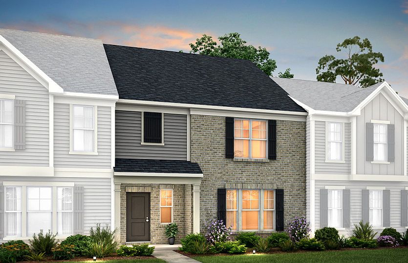 Palmer Exterior 9 features siding, brick, covered front door and 2 car rear load garage