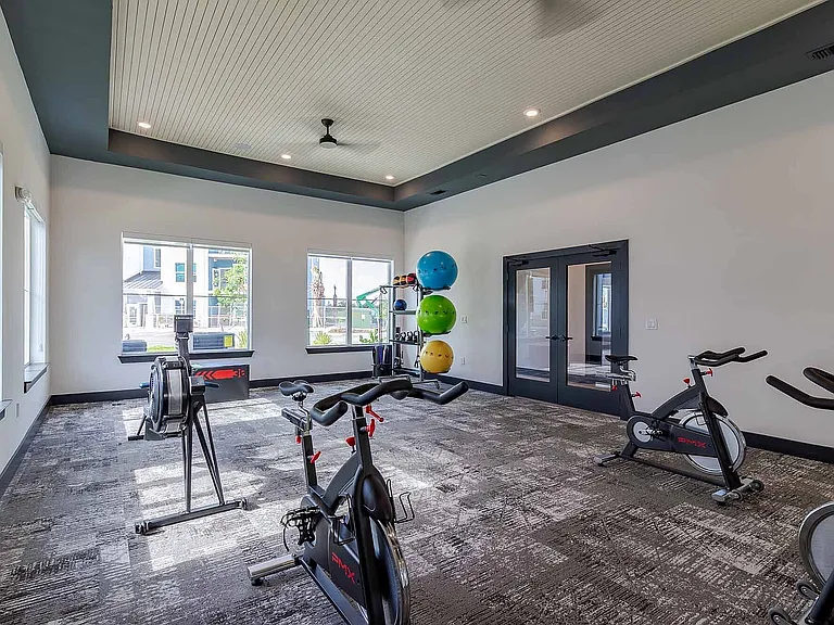 Get your heart rate up in the on-site fitness center, stocked with spin bikes, a rower, and functional training gear for every workout.