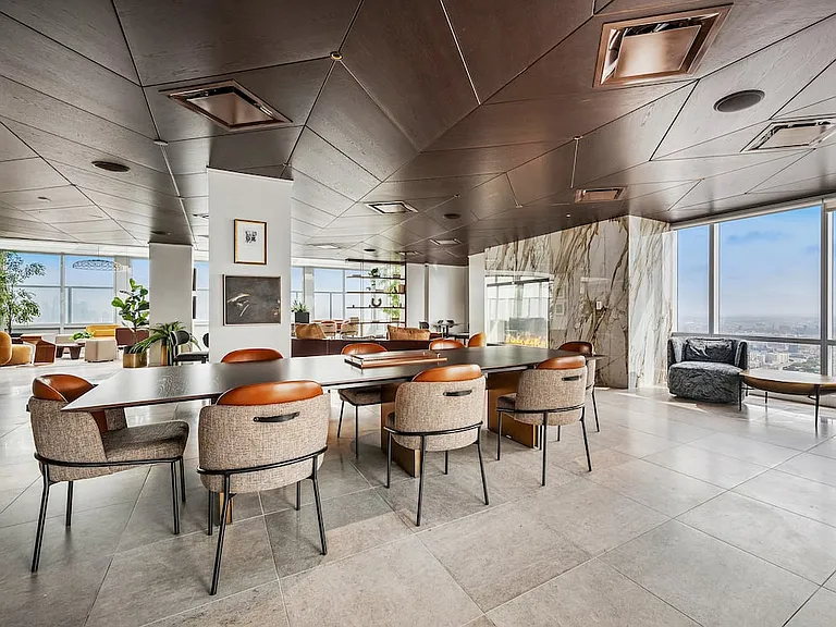 Rooftop lounge with coworking spaces
