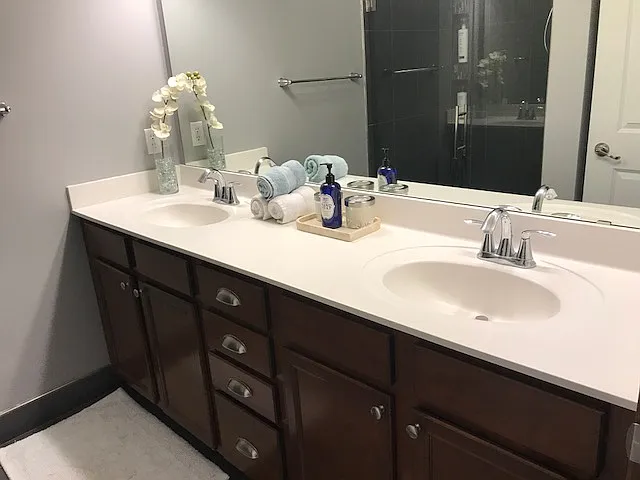 Primary bathroom featuring heated floors for added comfort and luxury.