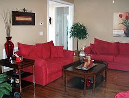 Nice big Family Room with Marble Surround Gas Fireplace, Lots of Windows