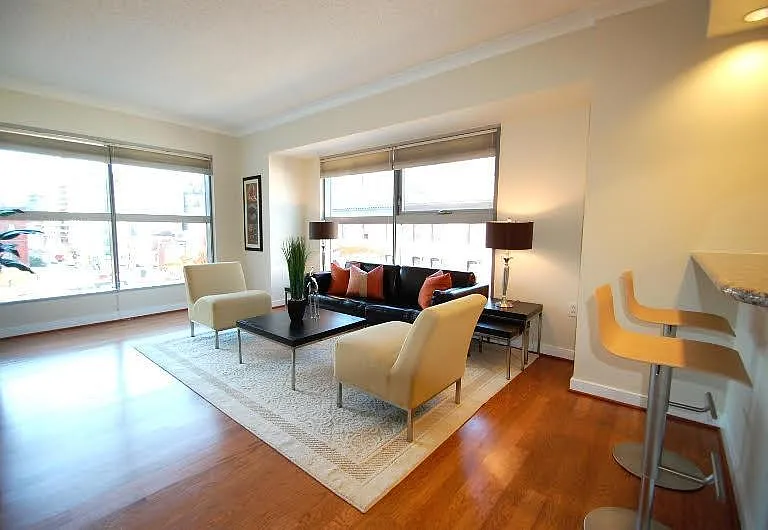 Sun-Filled Living Area with Floor-to-Ceiling Windows