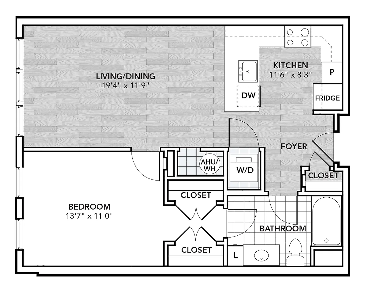 Floor plan 1 Bed 1 Bath