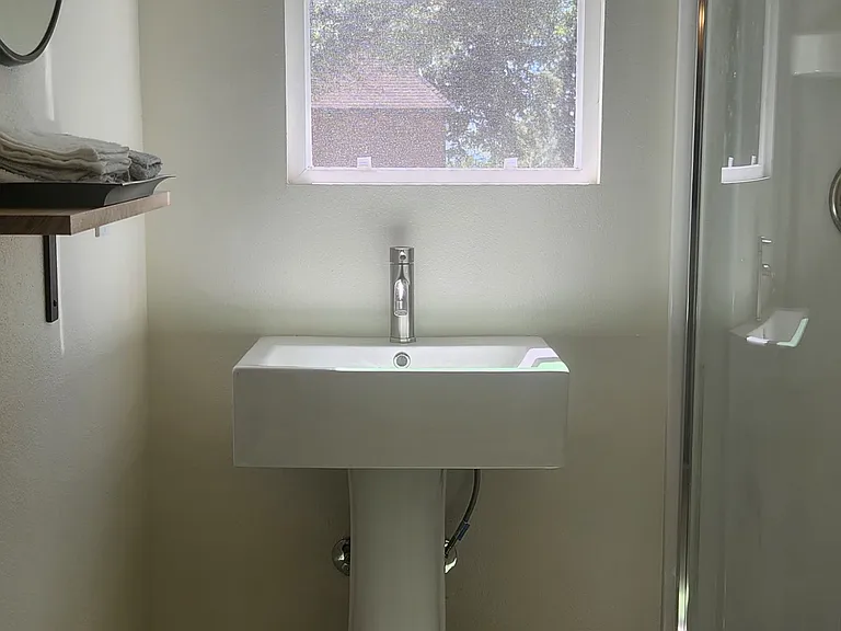 NEW Bathroom and toilet, stand up shower only.