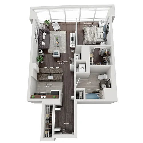 Floor plan Jr. One Bed Style (C)