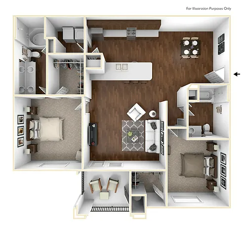 Floor plan 2 Bed/2 Bath