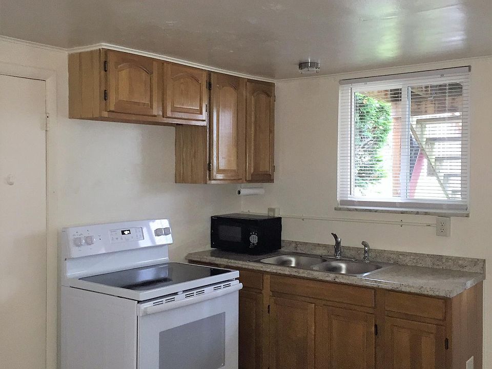 Equipped Kitchen - New electric stove with glass cooktop.