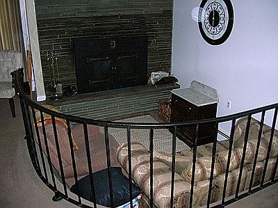 Sunken area with fireplace
