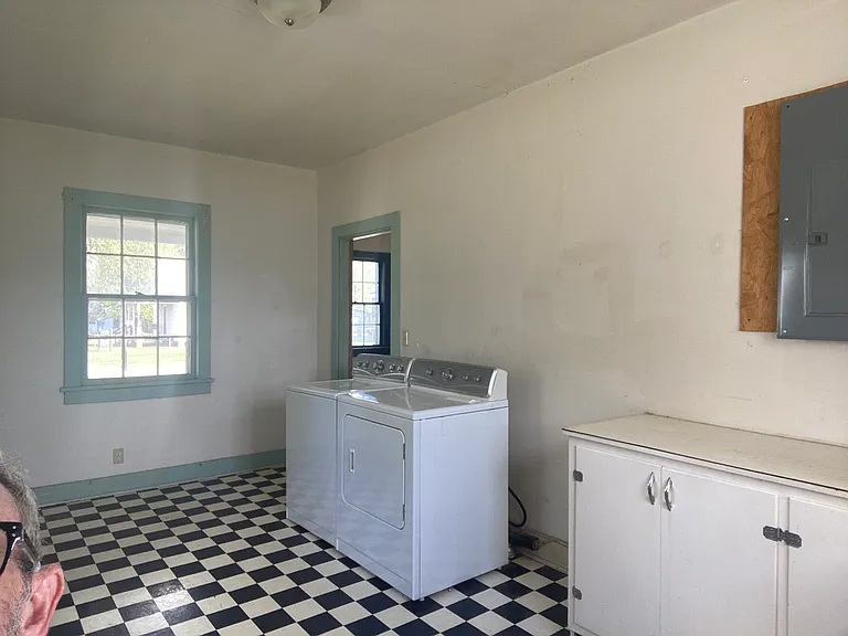 Kitchen looking at living room door