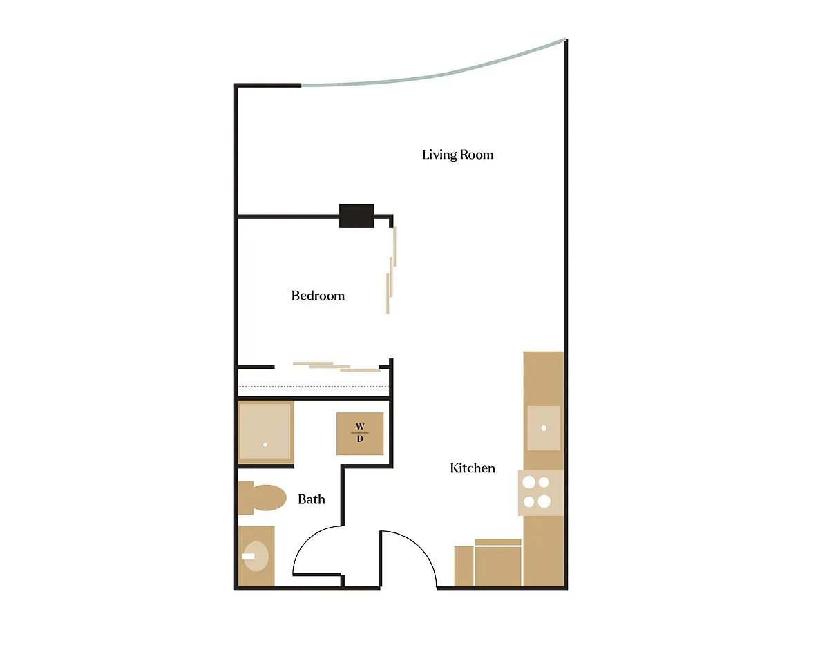 Floor plan 1x1+Den - D2