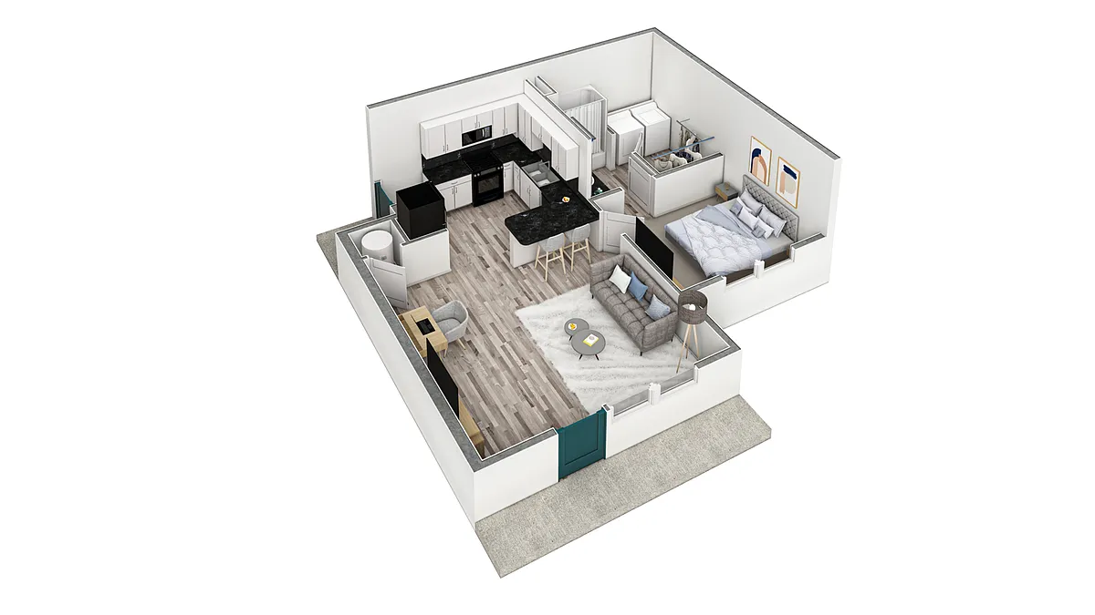 Floor plan 1 BR Premier Retreat Courtyard