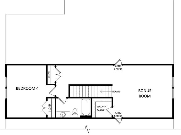 Optional 2nd Floor Bonus Room with Bedroom 5