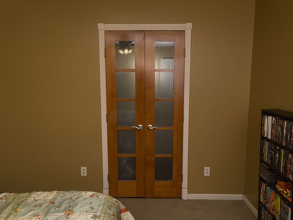 Door to master bathroom and closet
