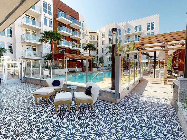 Take a break from the sun in this upscale lounge area