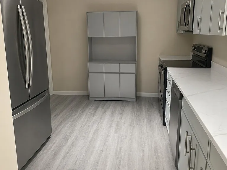 Kitchen with extended pantry/storage