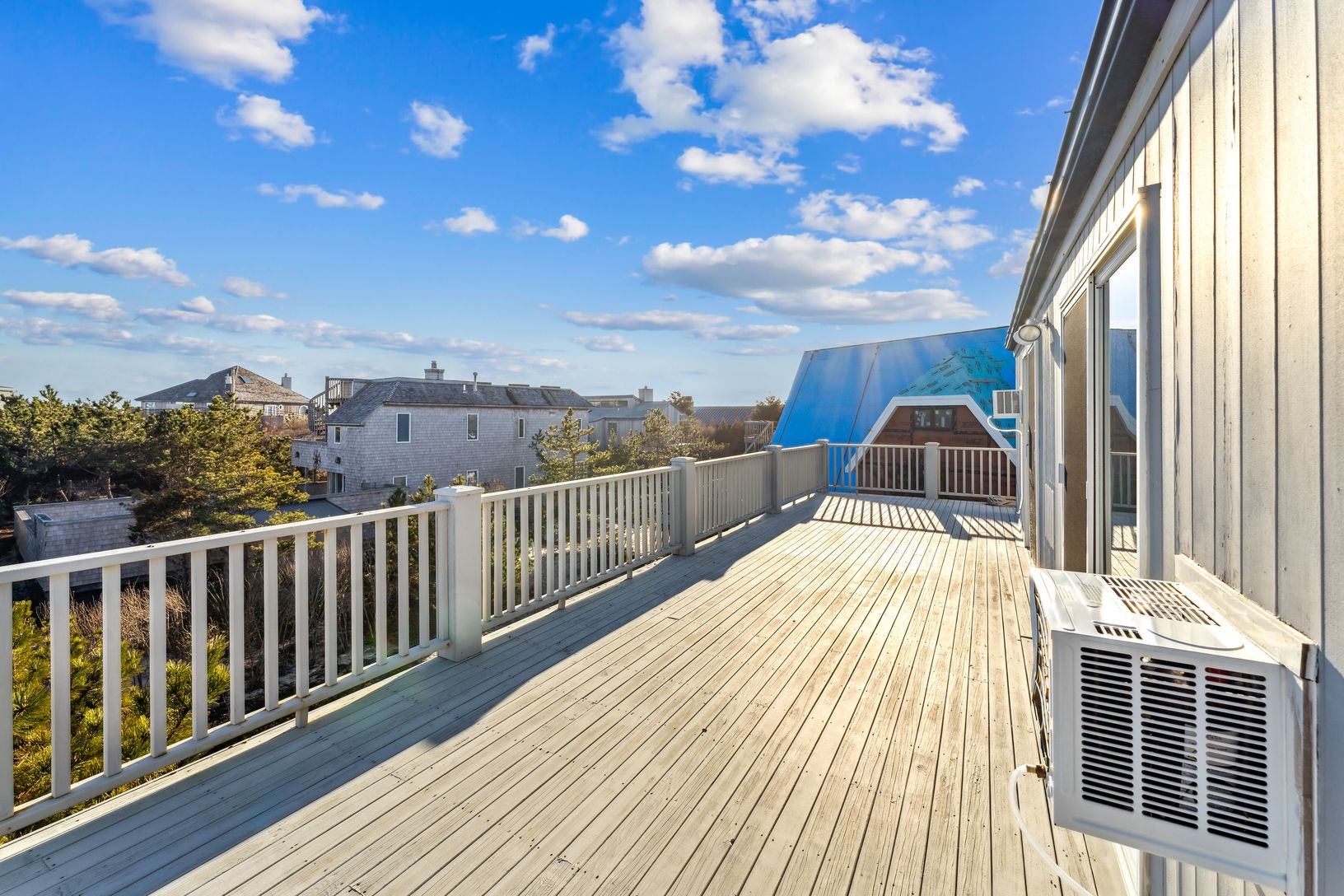 large upstairs deck