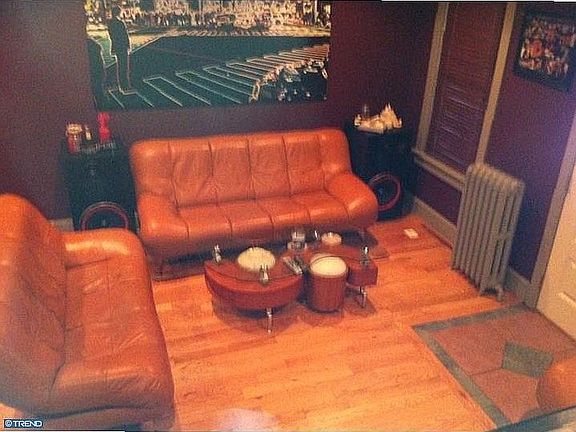 Looking down on living room