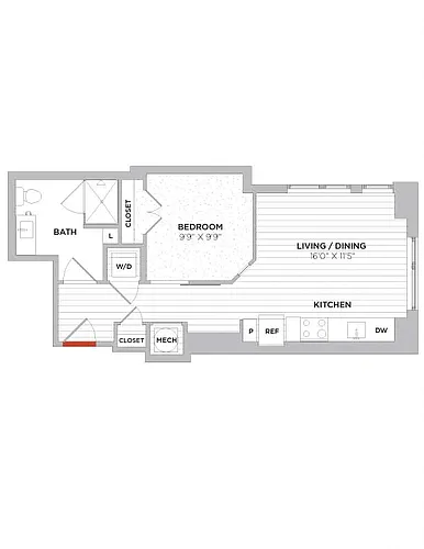 Floor plan Studio-S03 East