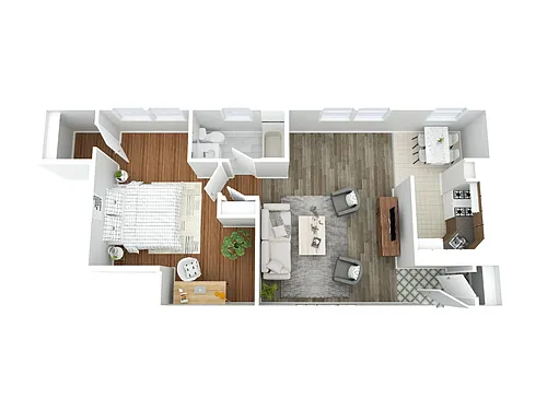 Floor plan 1BR - 1BTH Renovated