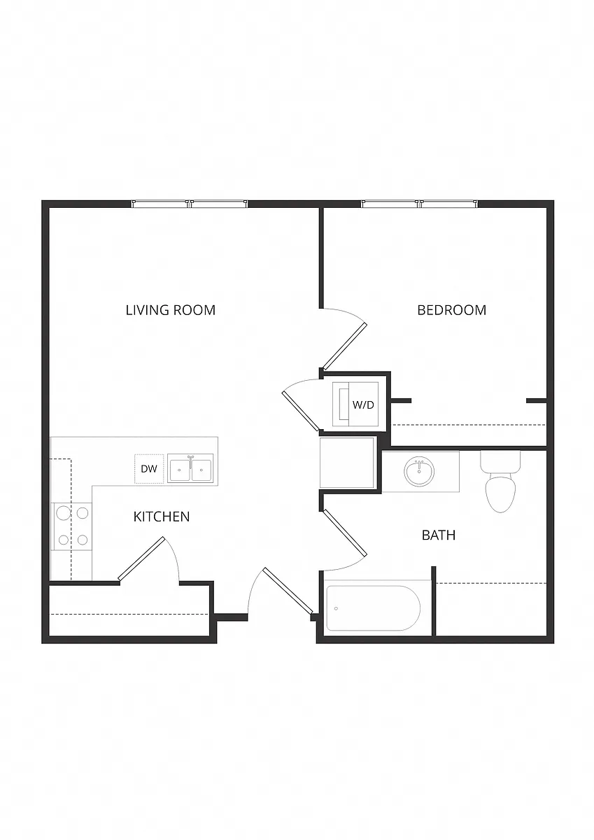Floor plan Frederick 1F 1x1