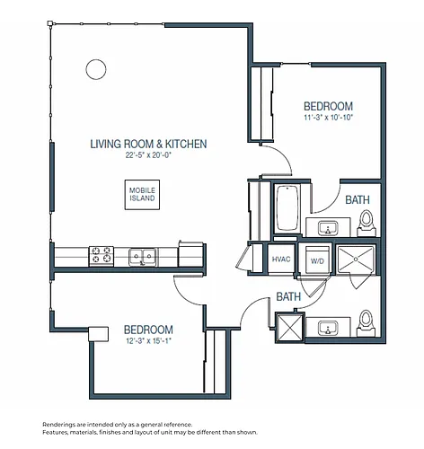 Floor plan Two Bedroom C - Renovated