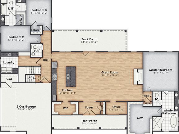Oxford - Main Level Floorplan