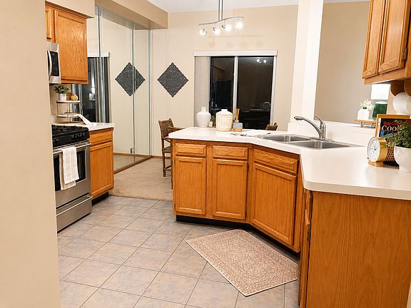 Kitchen with stainless steel appliances