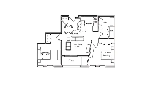 Floor plan 2-208
