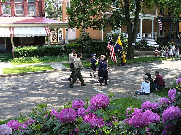 On parade route