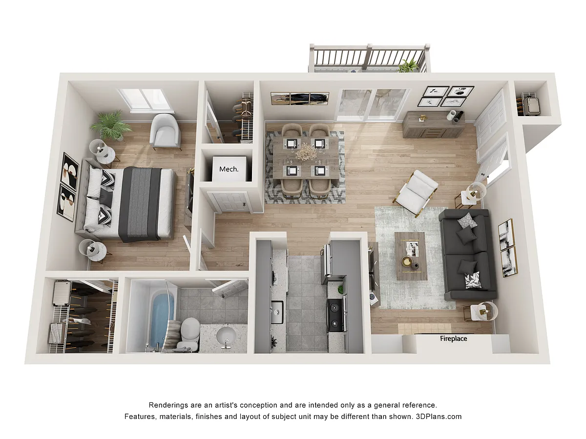 Floor plan 1 Bed 1 Bath