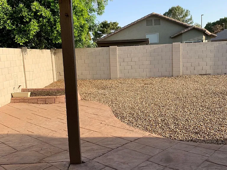 Covered patio. Spacious back yard.