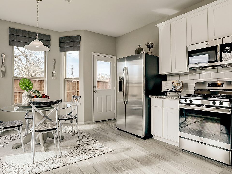Kitchen open to dining area