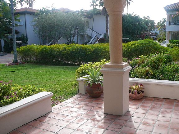 patio steps to ocean and pool