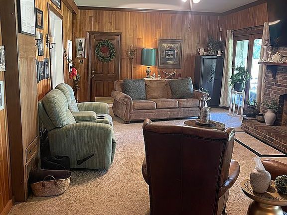 Den w/ woodburning fireplace