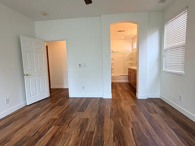 Master bedroom looking towards bathroom