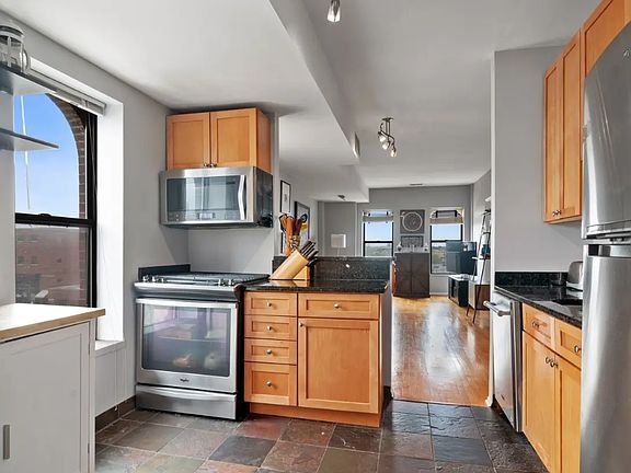 Modern kitchen, all stainless steel appliances