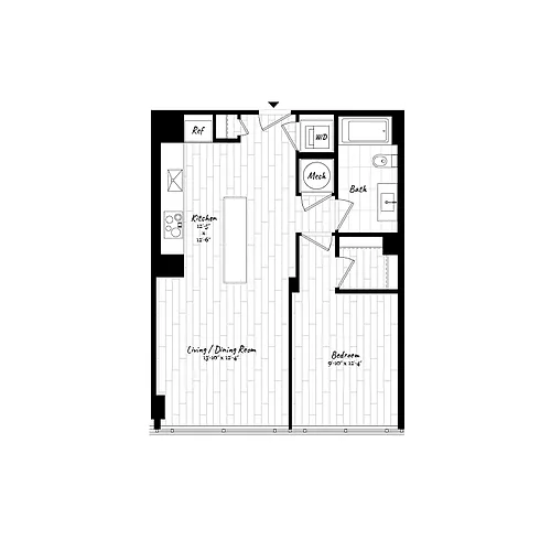 Floor plan 1 Bed - 1 Bath | A04A (901)